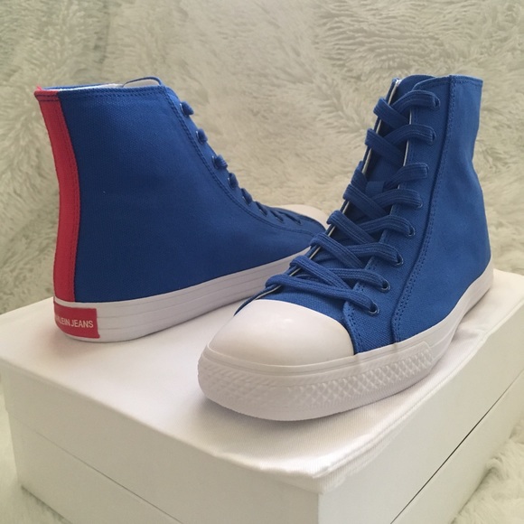 NIB Calvin Klein 205W39NYC blue canvas sneakers - Picture 8 of 8